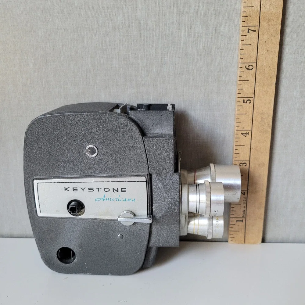 Keystone Movie Camera Americana 8mm Grey Vintage Mid Century Prop Decor UNTESTED